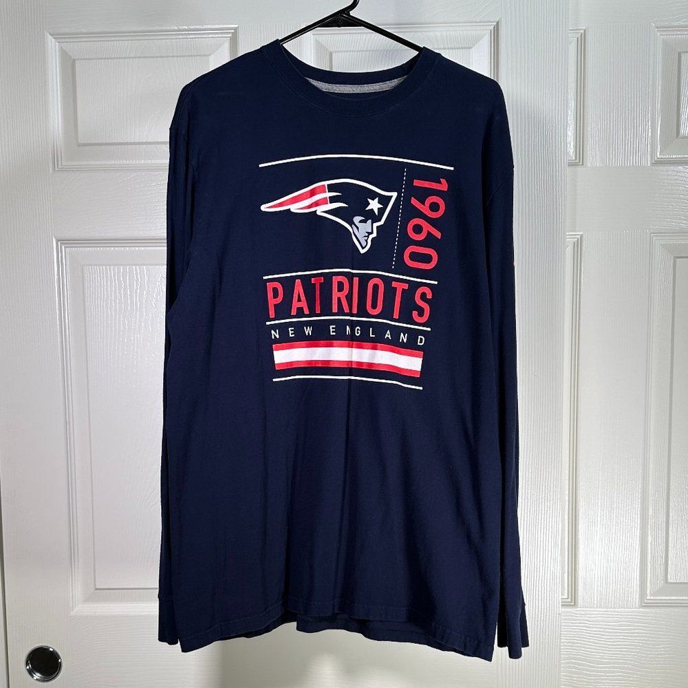 Nike Football New England Patriots Navy Blue Long Sleeve T-Shirt - Extra Large